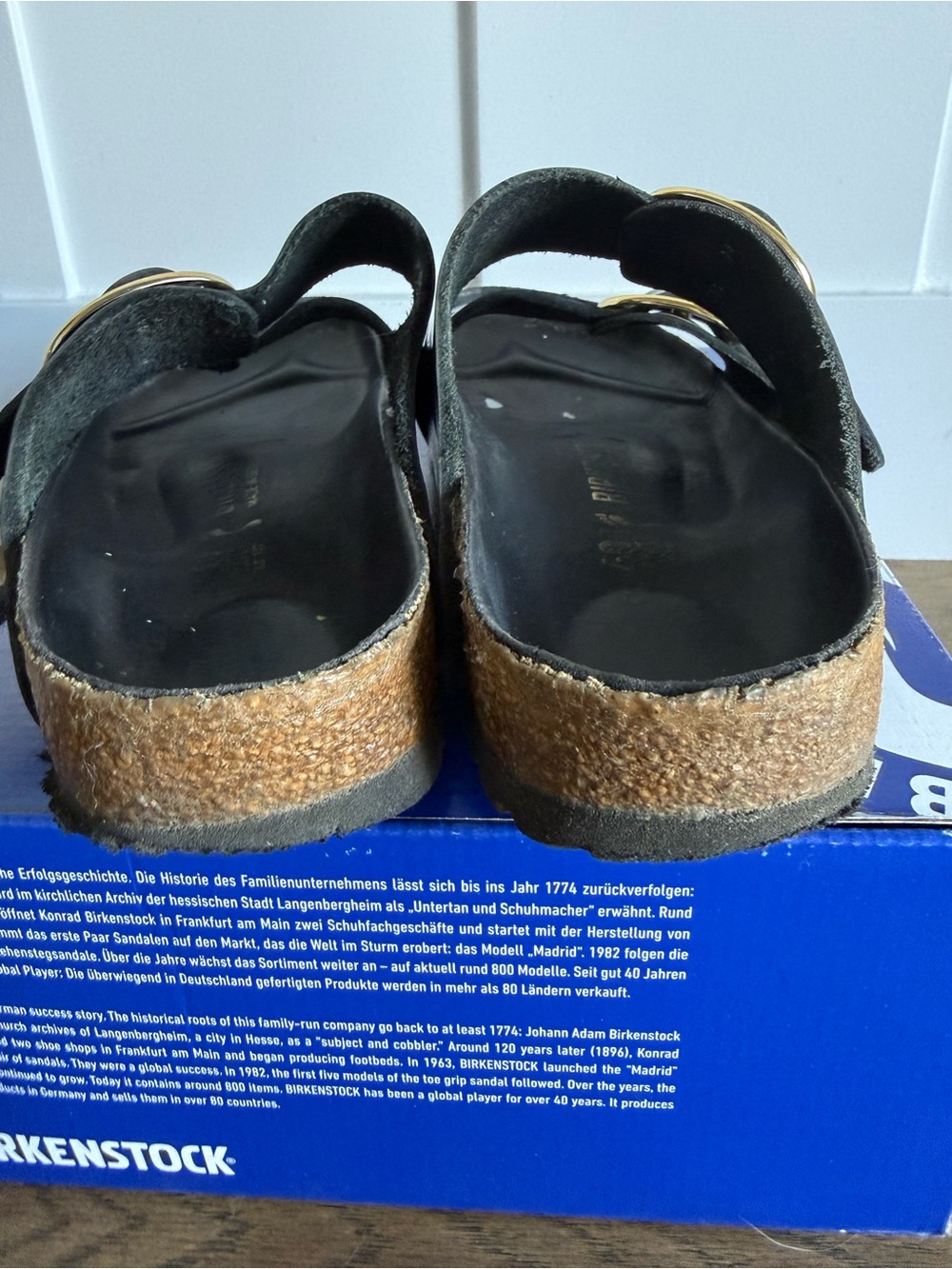 Birkenstock Big Buckle High Shine Black Arizona Sandals - Picture 11 of 14